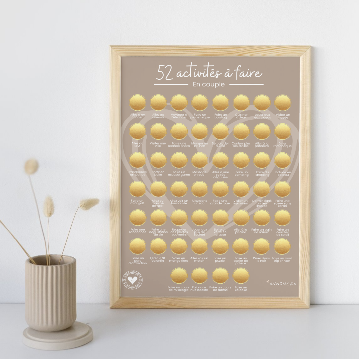 52 activités en amoureux - Poster à gratter pour les couples