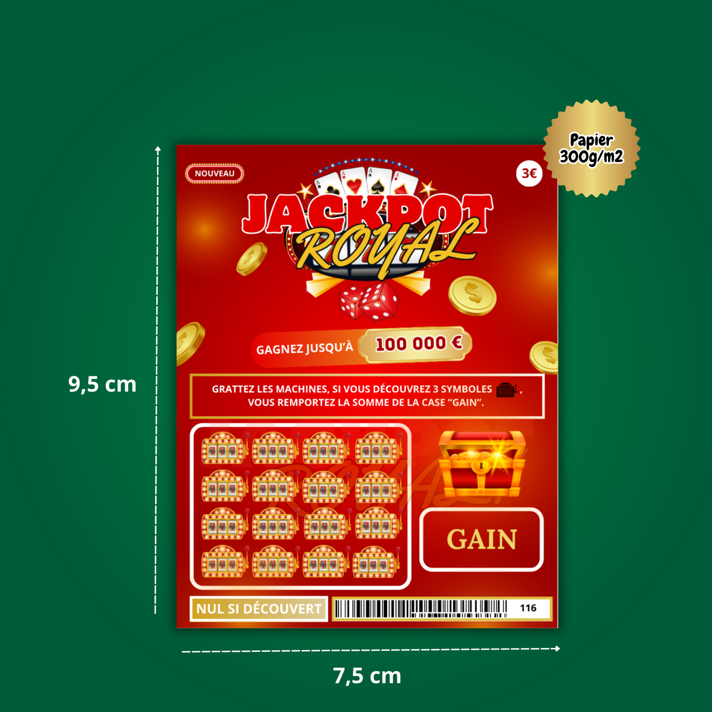 Carte à gratter annonce grossesse - Jackpot royal